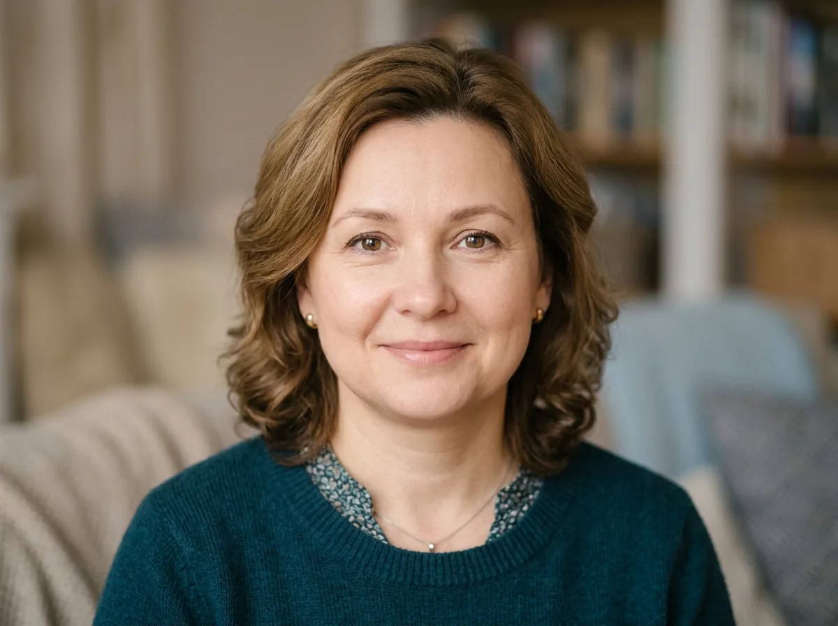 Аватар женщины по имени Светлана, округлое лицо, средний возраст, нейтральный фон